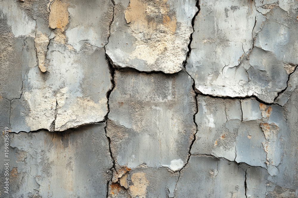 Obraz premium Cracked and Weathered Stone Wall Texture