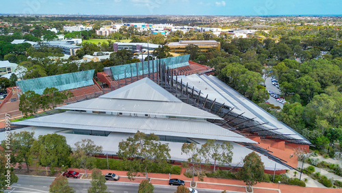 Aerial view of Joondalup Campus, showcasing modern architecture and green spaces in Western Australia photo