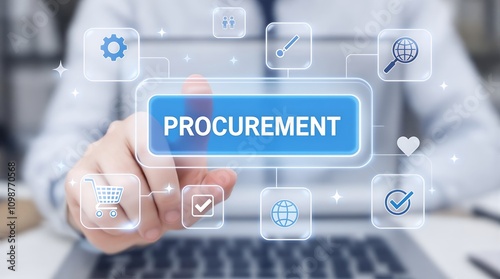 Comprehensive Procurement Management and Supply Chain Icons for Logistics, Inventory Management, and Efficient Business Operations photo