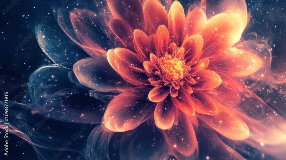 Obraz premium Flower galaxy depicted concisely.