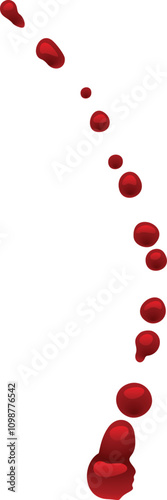 Blood drops are dripping down, forming a trail and creating a spooky and dramatic atmosphere, perfect for halloween or any horror themed project