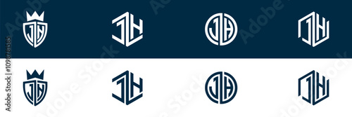 Free Download Typography JH HJ letter logo design - GFXLoad