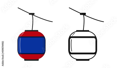 Cable Car Icon Design illustration. Cable car icon isolated on clean background. Travel Symbol isolated  on White background EPS 10 File