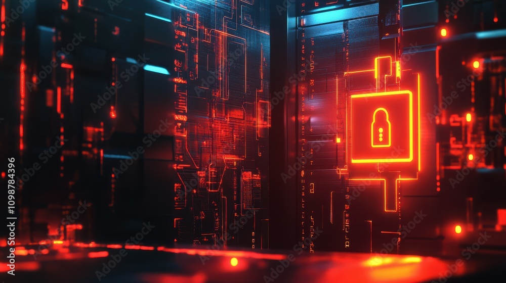 Fototapeta premium internet security concept, firewall and data protection