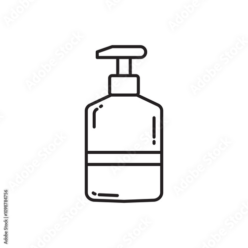 Body Lotion Bottle Line Icon Illustration