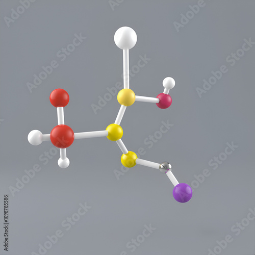 alprazolam molecular structure, benzodiazepines, ball and stick 3d model, structural chemical formula with colored atoms photo