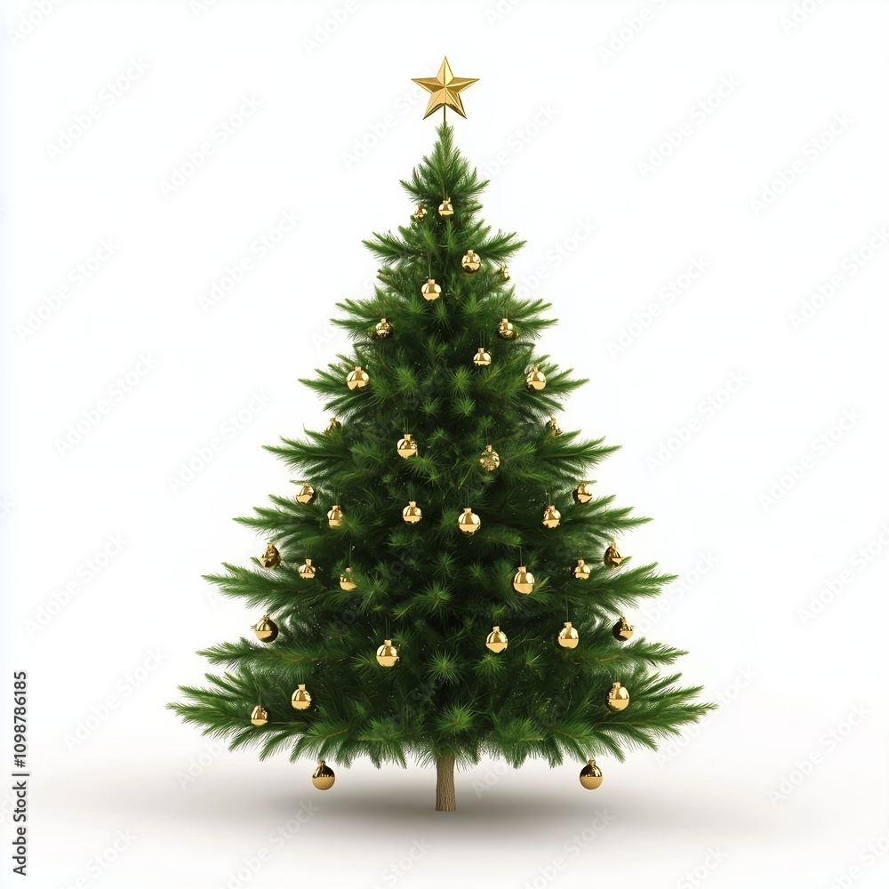 Fototapeta premium 3d rendered christmas tree isolated on white background