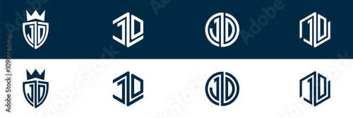 Typography JO OJ letter logo design