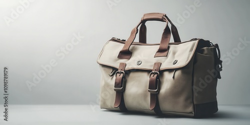 Stylish leather bag ideal for professionals and students on the go. photo