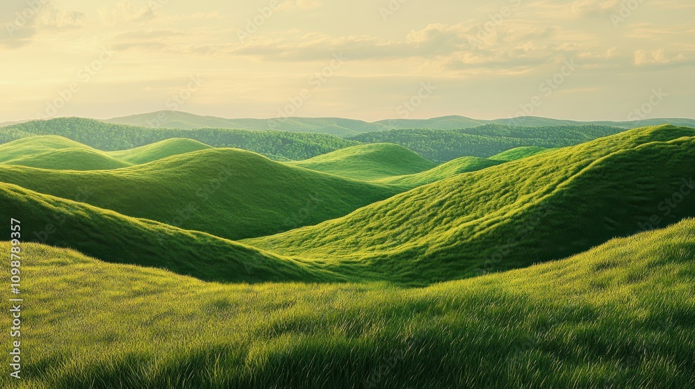 Fototapeta premium Green hills lanscape