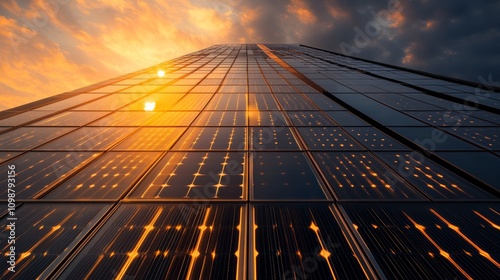 Wallpaper Mural Solar Panel Skyscraper at Sunset Torontodigital.ca