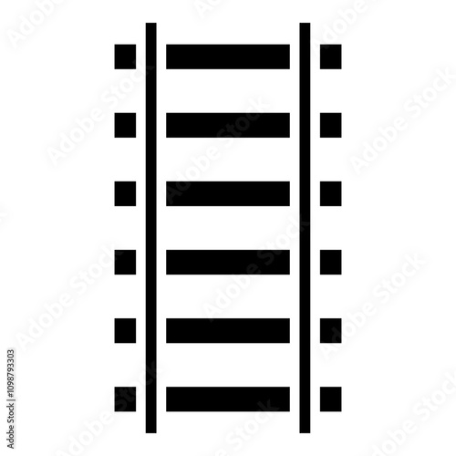 Railroad, railway, rail top view glyph solid icon