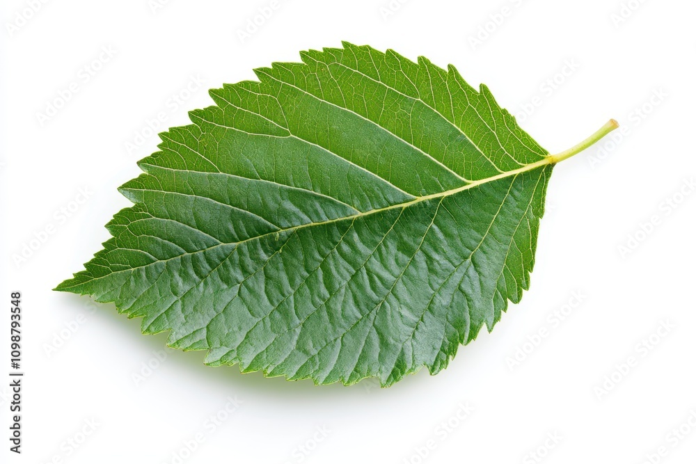 Fototapeta premium Isolated mulberry leaf on white background