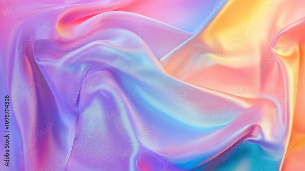 Obraz premium Holographic silk background , abstract iridescent gradient background.
