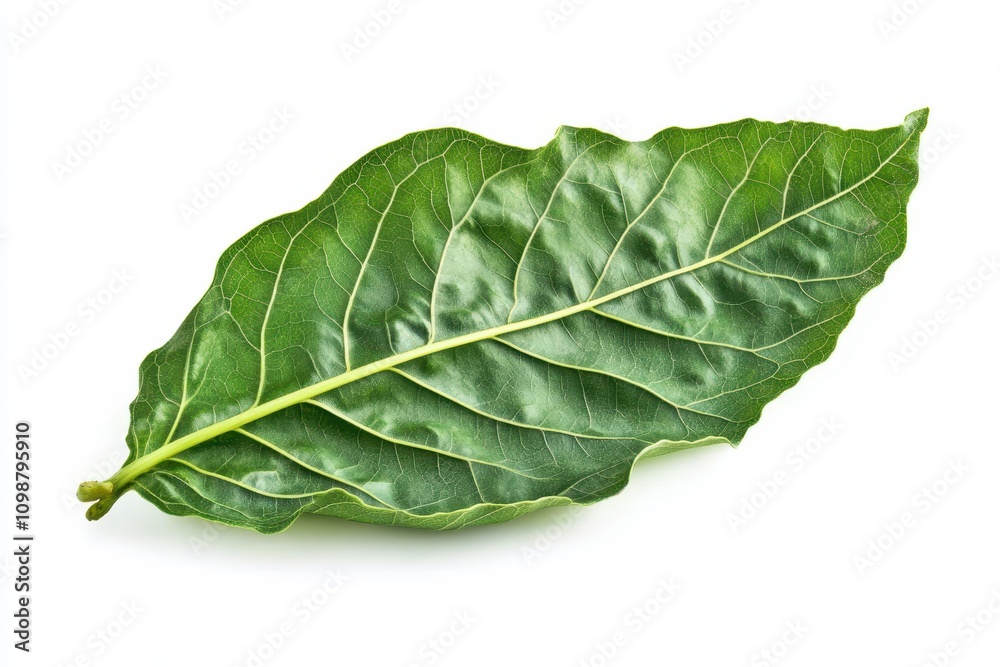 Obraz premium Mulberry leaf against a white backdrop