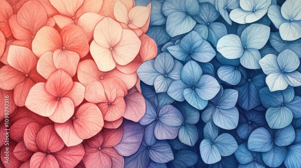 Obraz premium Hydrangea color gradation