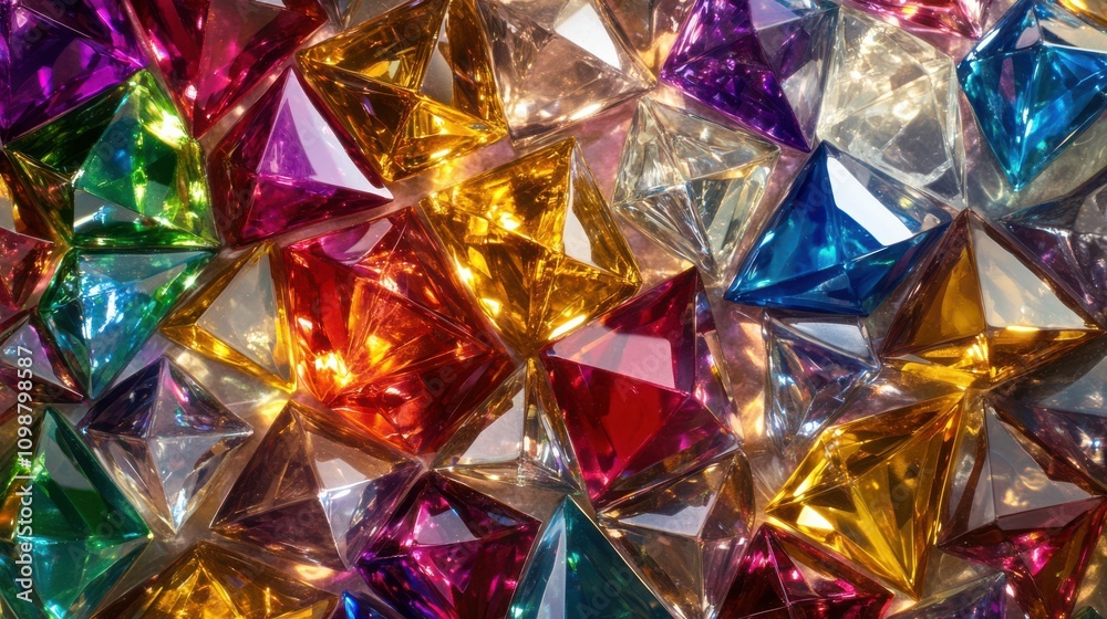 Fototapeta premium kaleidoscope rotate of Gemstone diamond or shiny glass triangular texture