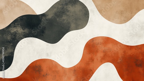 Abstract wavy background featuring orange, brown, and black tones