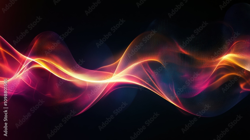 Fototapeta premium Light flares on dark background. Light effect wallpaper with sparkling lines. Luminous abstract background.