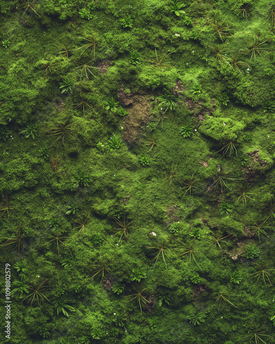 Moss and Stone, Texture background, vibrant greens, natural growth, and rustic patterns, high-resolution close-up, 4K