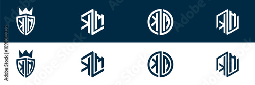 Free Download Trendy KM MK letter logo design - GFXLoad