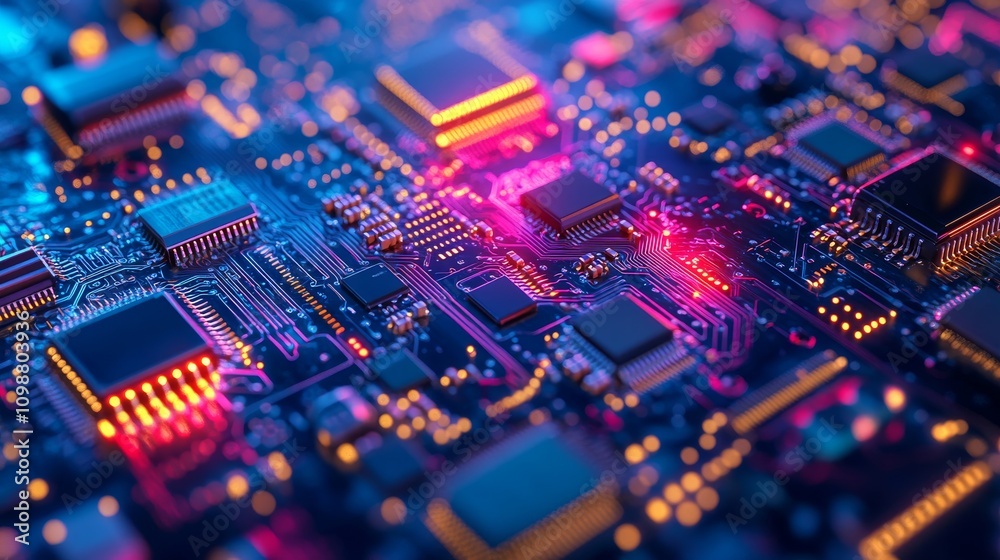 Obraz premium Close-up of a Circuit Board