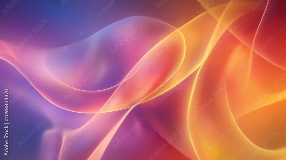 Fototapeta premium Smooth Glowing Stripes on Abstract Background