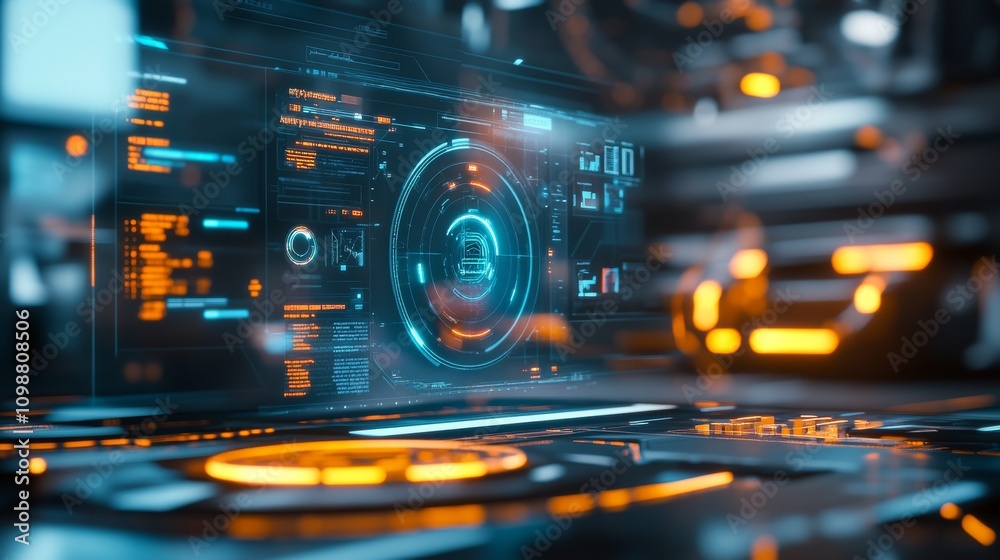 Obraz premium Futuristic Tech Interface - Digital Dashboard