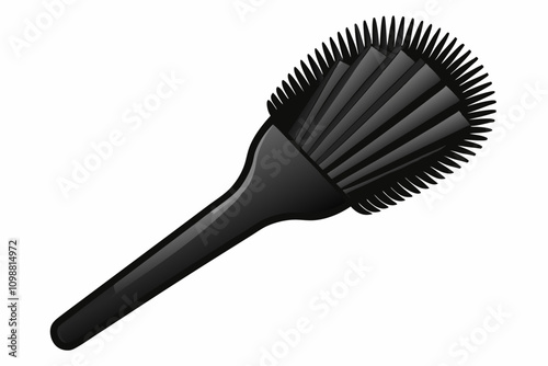 Black nylon bristle hair dye brush isolated on white background vector illustration