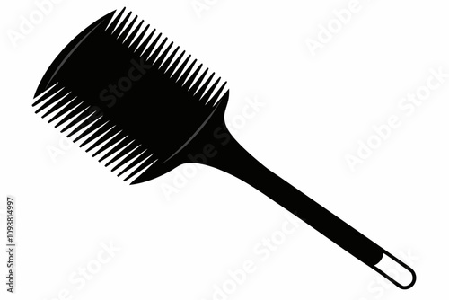 Black nylon bristle hair dye brush isolated on white background vector illustration