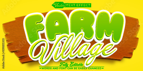 Cartoon Farm Village Editable Text Effect Template