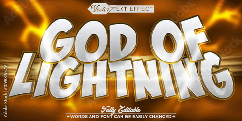 Mythological God of Lightning Shiny Thor Vector Editable Text Effect Template