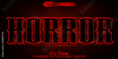 Red Horror Vector Editable Text Effect Template