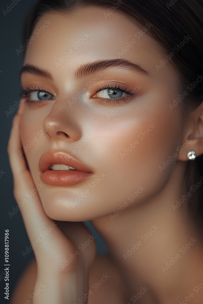 Naklejka premium Fashion set flawless beauty portrait of a young woman