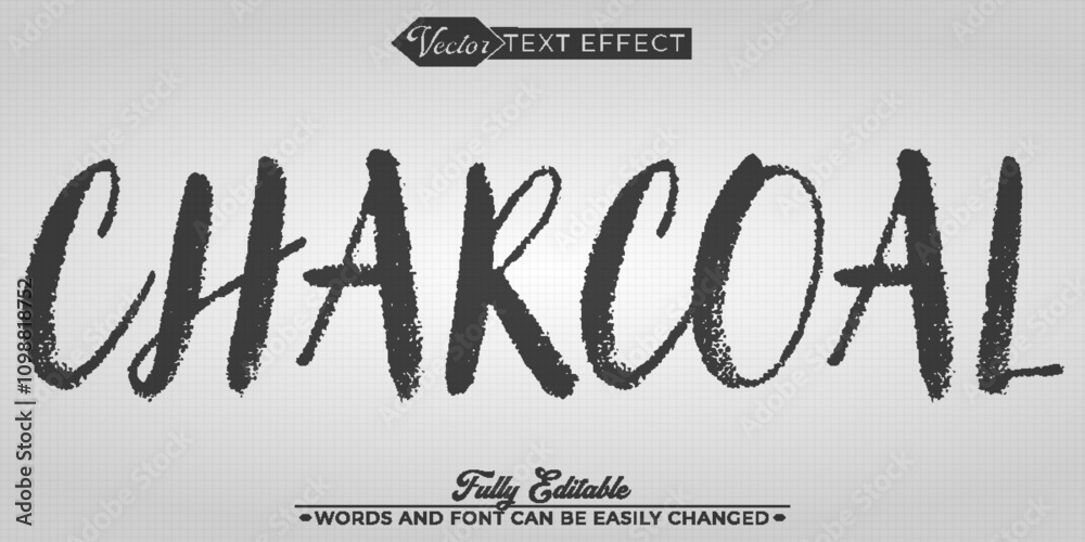 Charcoal Drawing Vector Editable Text Effect Template