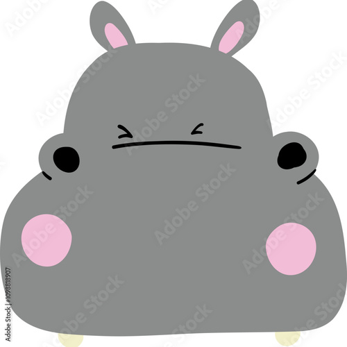 Adorable Squinting Hippo