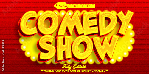 Comedy Show Vector Editable Text Effect Template