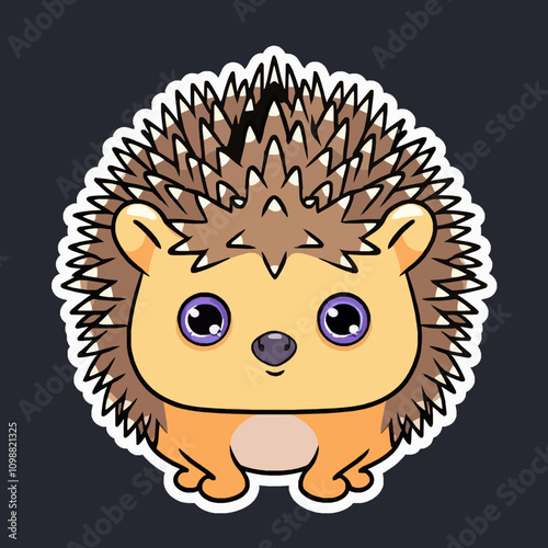 Adorable Cartoon Hedgehog Character with Spiky Fur Design