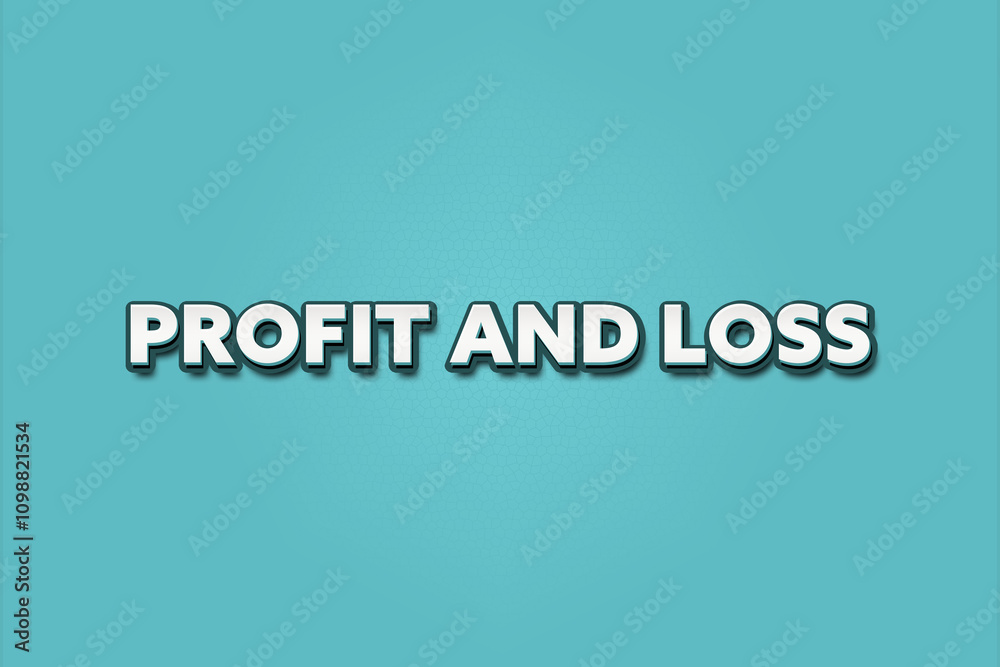 Fototapeta premium Profit and Loss. A Illustration with white text isolated on light green background.
