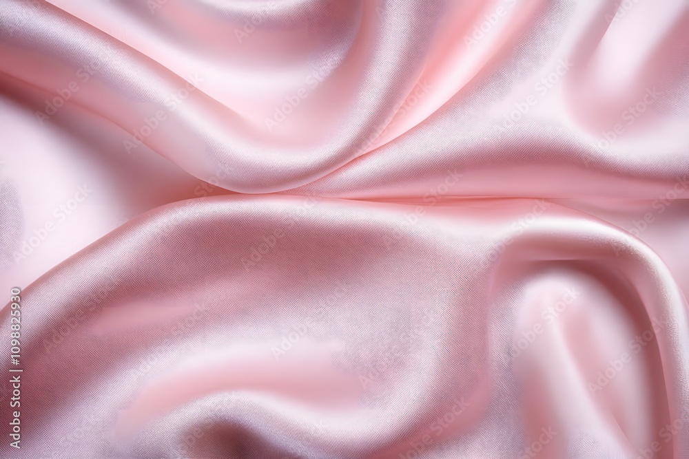 Obraz premium A close-up of smooth, flowing pink satin fabric, showcasing its texture and sheen.