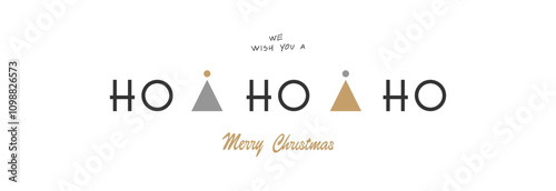 Festive Christmas banner with the inscription HO-HO-HO.