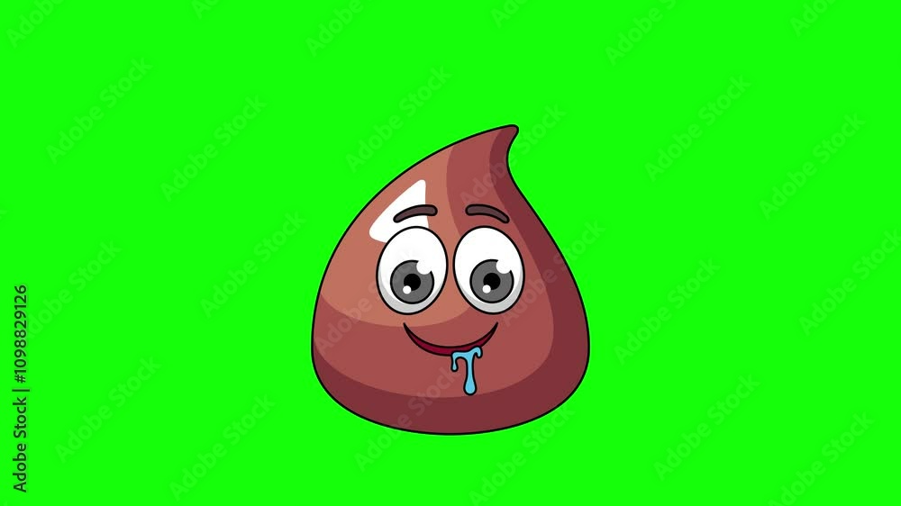 Droulling Animation choco chip cartoon with a drooling face, emoticon animation Stock Video ...
