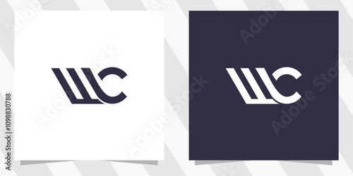 letter wc cw logo design