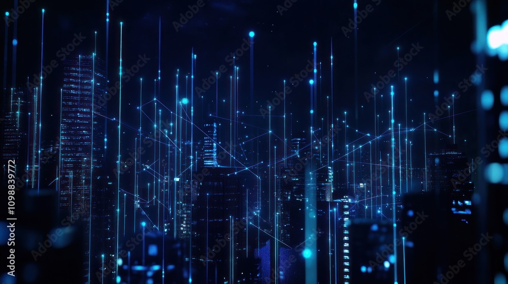 Fototapeta premium Digital Cityscape: A Futuristic Vision