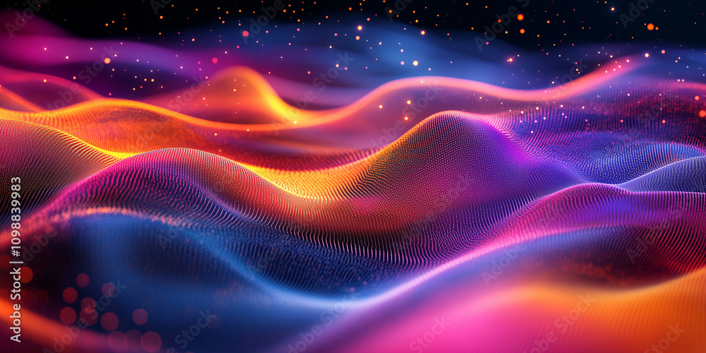 Fototapeta premium Abstract light waves background. Technology concept