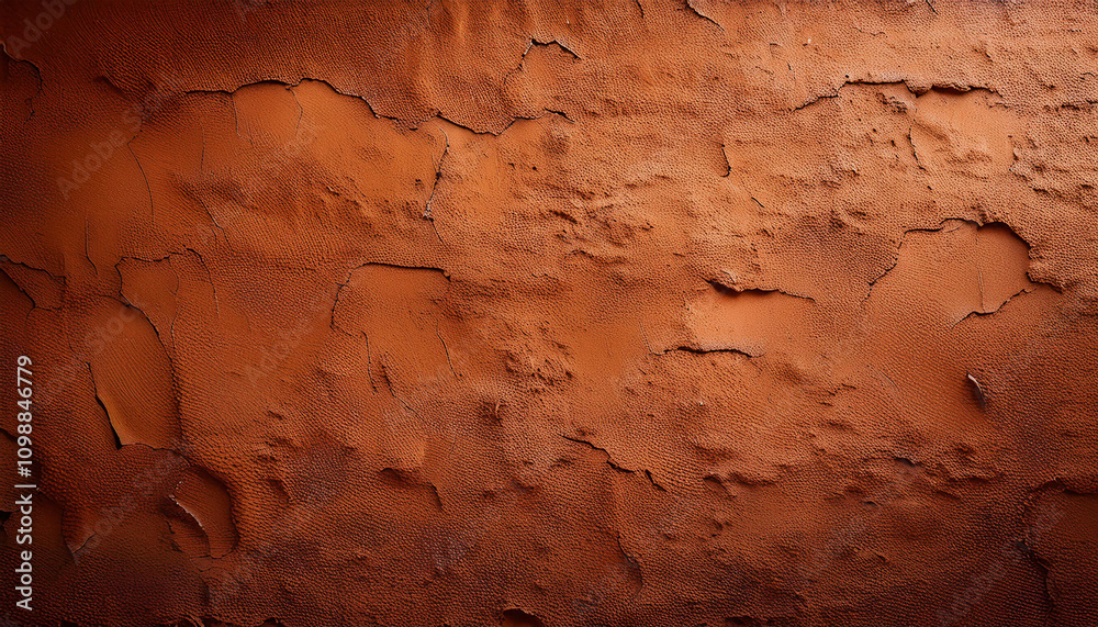 Fototapeta premium A cracked aged ochre wall, providing a rustic and warm background ideal for design projects.