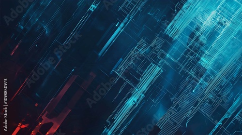 Wallpaper Mural Futuristic Digital Technology Matrix Pattern Illustration Wallpaper in Blue and Green Torontodigital.ca