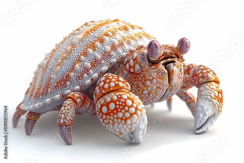 Hermit crab on white background