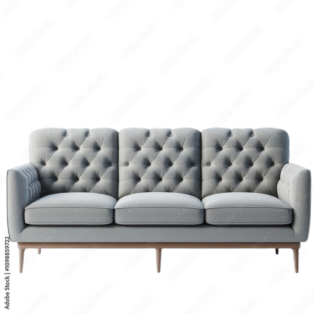 Fototapeta premium Three-seater sofa on a transparent or white background