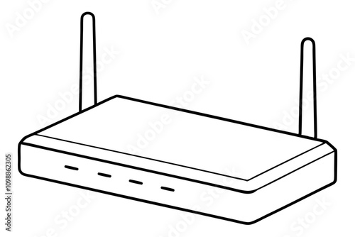 Wireless router isolated on white background vector illustration photo